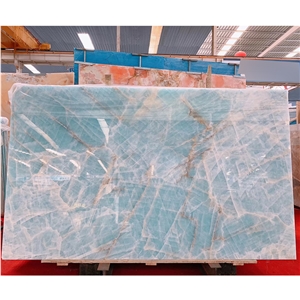 Transparent Lighting Blue Ice Jade Onyx