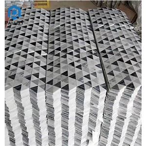 Triangle Shape Marble Mosaic Tiles 30X30cm