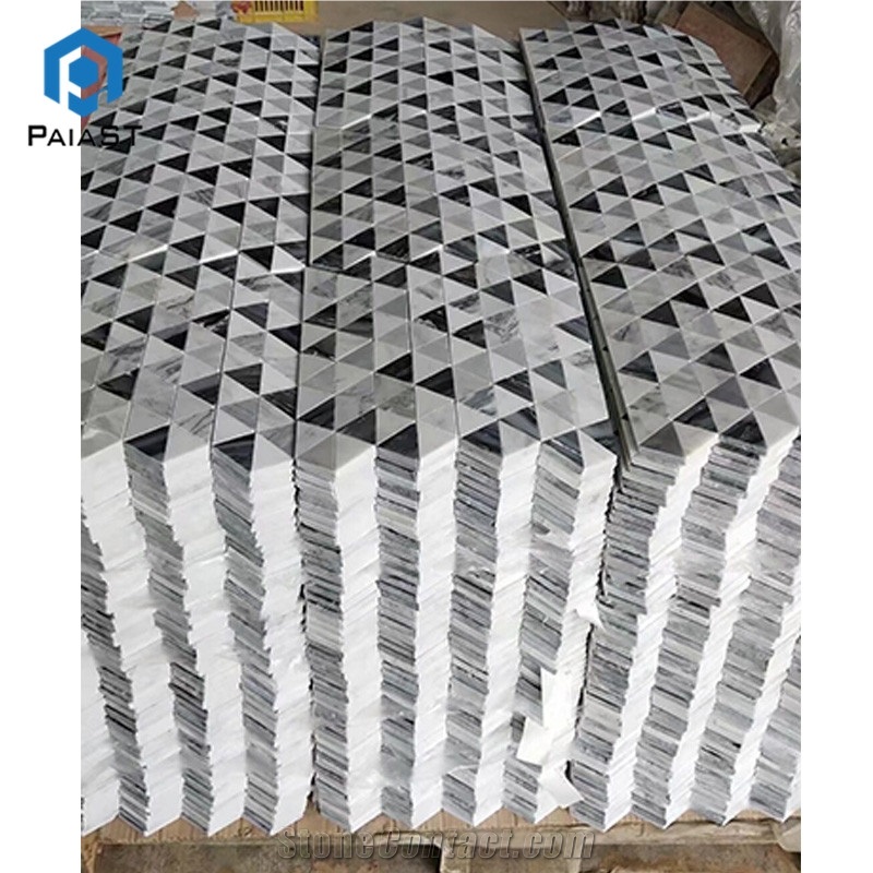 Triangle Shape Marble Mosaic Tiles 30X30cm