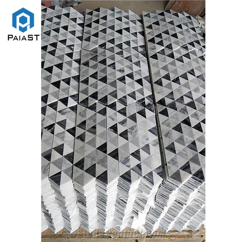Triangle Shape Marble Mosaic Tiles 30X30cm
