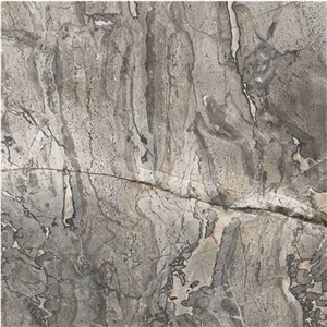 Versace Grey Marble Slab Lobby Floor Design