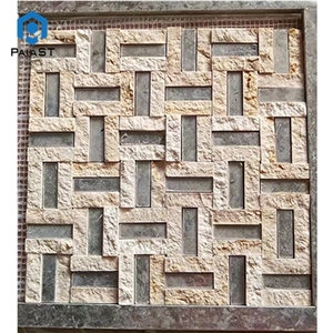 Wall Decor 3d Look Natural Marble Mosaic Tiles