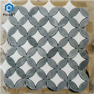Water Jet Marble Mosaic Tiles For Interior Wall