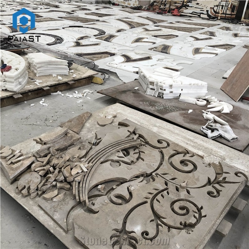 Waterjet Marble Floor Tiles Medallions Patterns