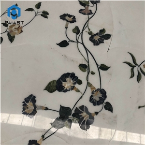 Waterjet Stone Cutting Square Marble Floor Inlay