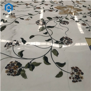 Waterjet Stone Cutting Square Marble Floor Inlay
