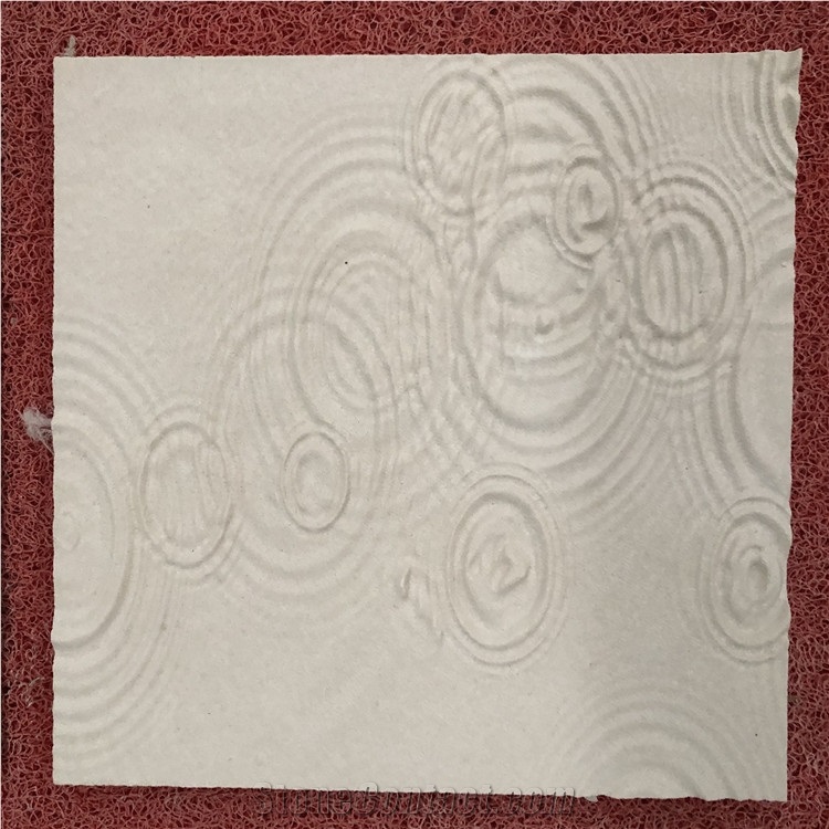 Wave Design Cnc Carving White Limestone Marble