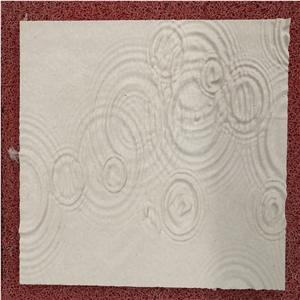 Wave Design Cnc Carving White Limestone Marble