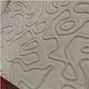 Wave Design Cnc Carving White Limestone Marble