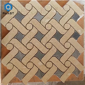 Weave Pattern Marble Water Jet Mosaic Wall Tiles