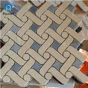 Weave Pattern Marble Water Jet Mosaic Wall Tiles