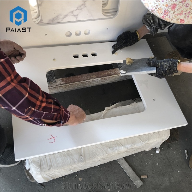 White Artificial Stone Kitchen Countertop