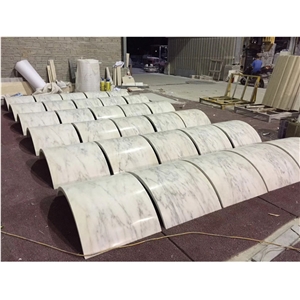 White Carrara Marble Decorative Roman Column