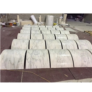 White Carrara Marble Decorative Roman Column
