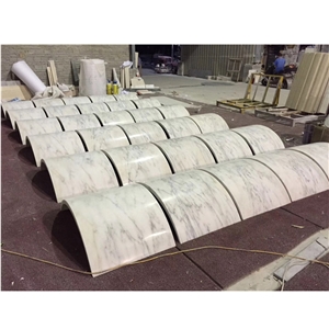 White Carrara Marble Decorative Roman Column