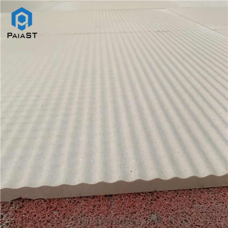 White Limestone Cnc Art Wall for Interior Decor