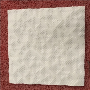 White Limestone Wall Tiles Design for Restaurant