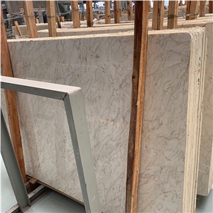 White Marble With Gold Line Slab For Wall Tile