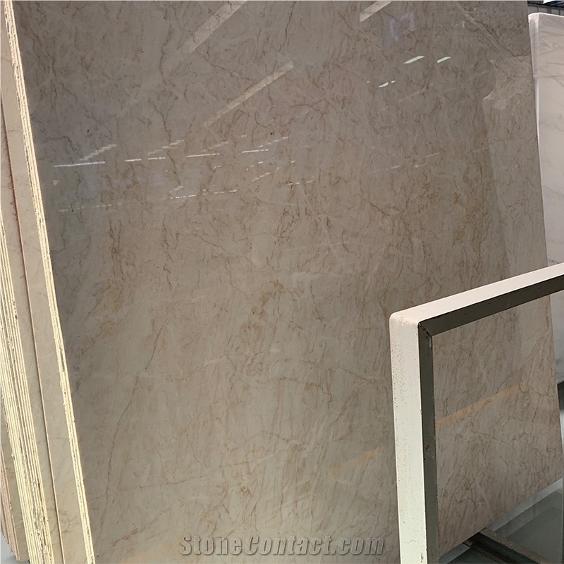 White Marble With Gold Line Slab For Wall Tile