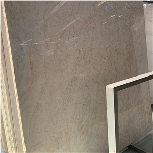 White Marble With Gold Line Slab For Wall Tile