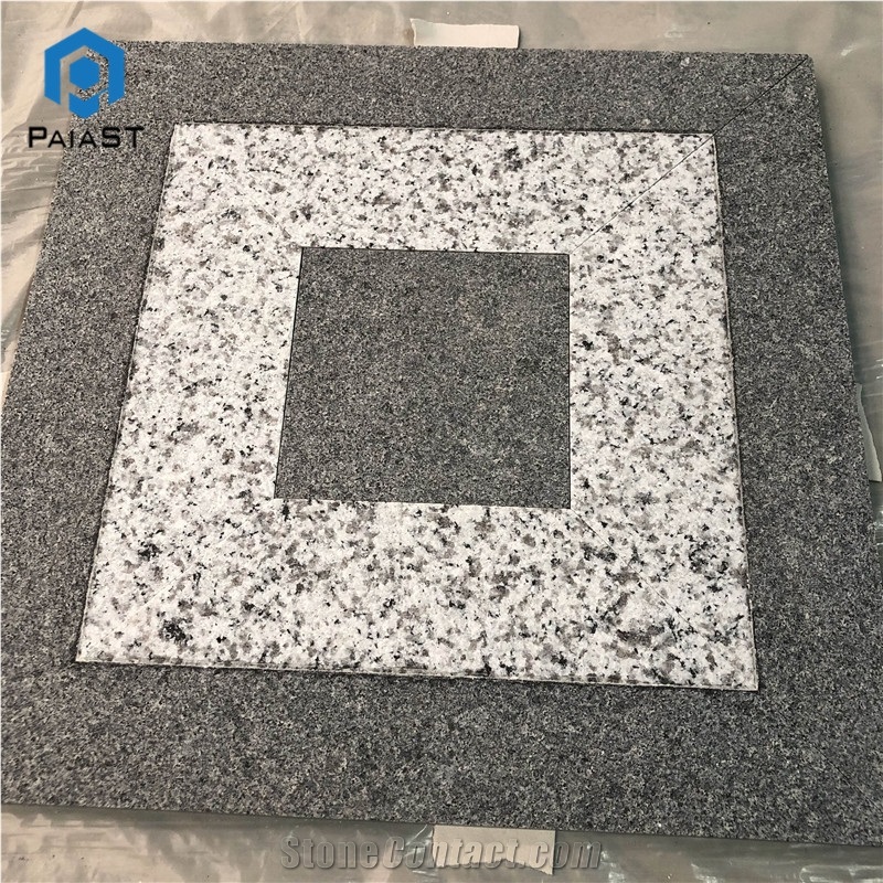 White With Black Granite Floor For Garden Decor