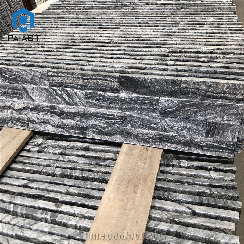 Wooden Black Marble Cultured Stone Tiles