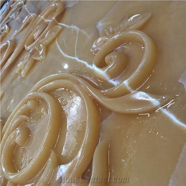 Yellow Onyx 3d Cnc Carved Art Home Decor