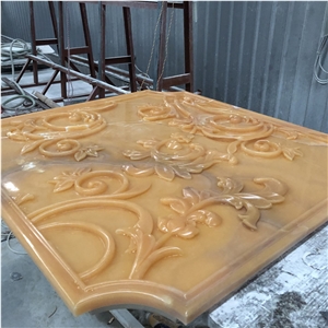 Yellow Onyx 3d Cnc Carved Art Home Decor