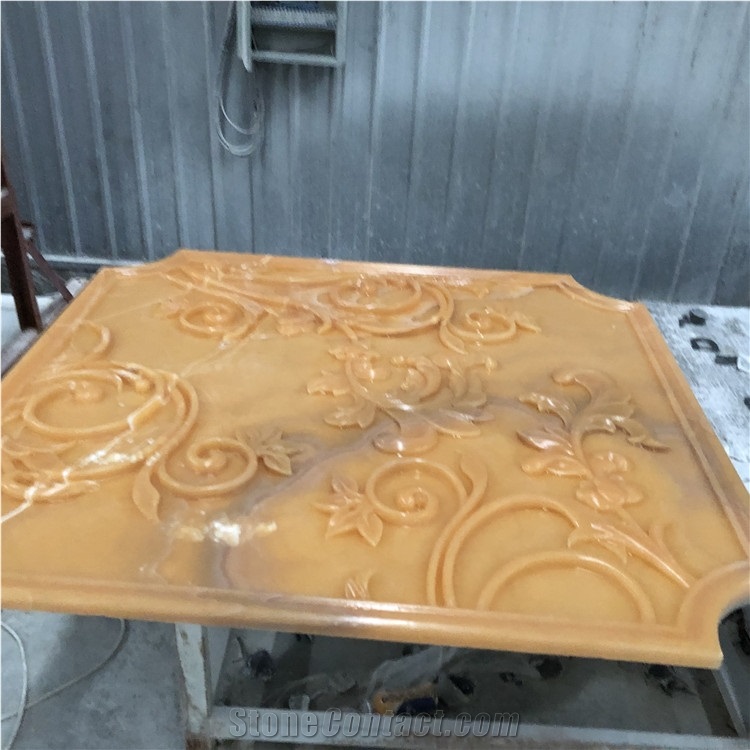 Yellow Onyx 3d Cnc Carved Art Home Decor