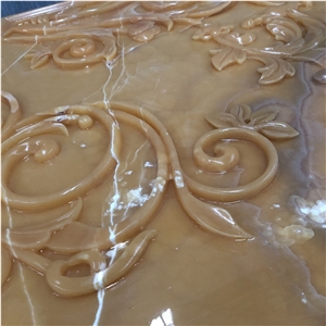 Yellow Onyx 3d Cnc Carved Art Home Decor