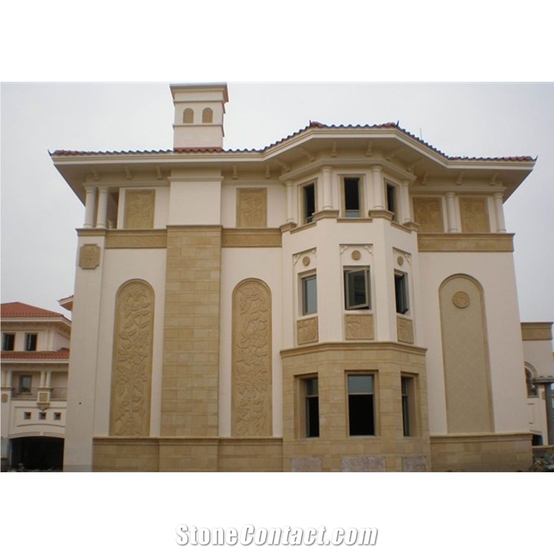 Yellow Sandstone Luxury Villa Wall Decorative