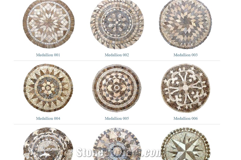 Travertine and Marble Mosaic Medallions