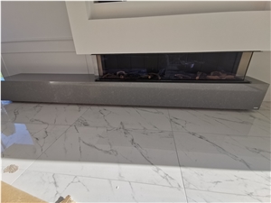 White Marble Modern Design Fireplace