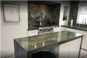 Exotic Green Peace Quartzite Kitchen Countertop