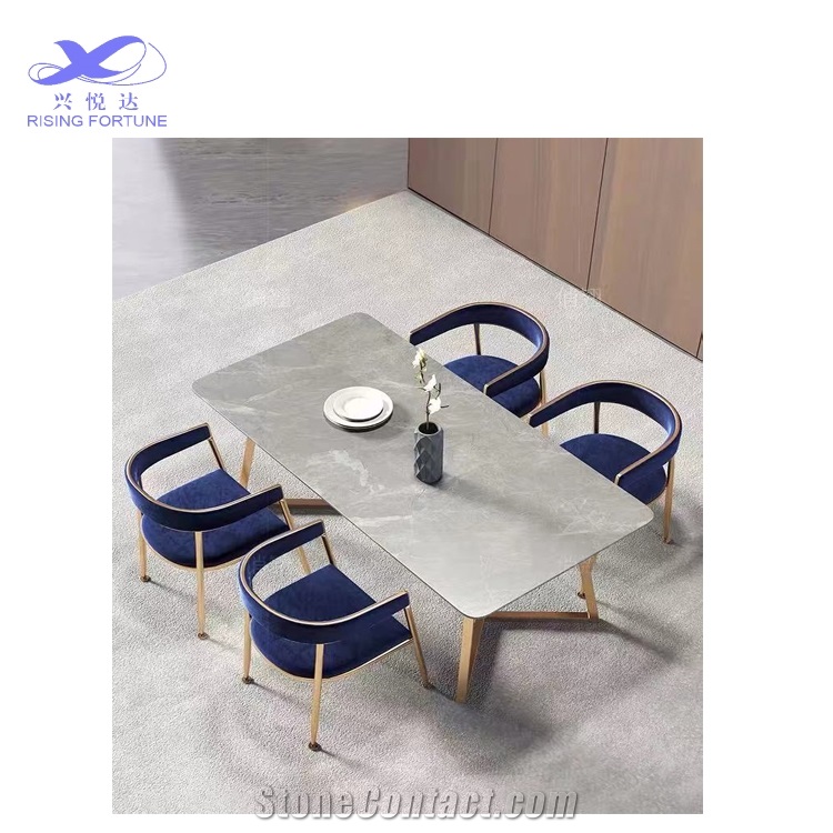 Italian Sintered Stone Table with Chairs