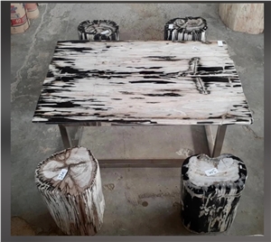 Petrified Wood Stone Chairs, Benches, Table Sets