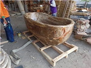 Petrified Wood Stone Soak in Nature Bathtubs