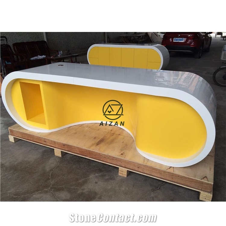 Custom Office Desk Yellow Office Table