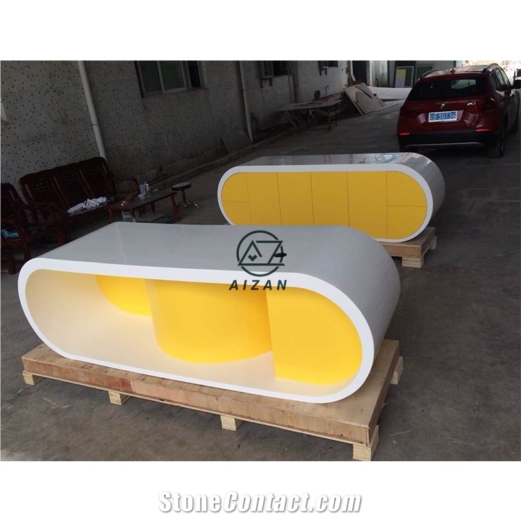 Custom Office Desk Yellow Office Table