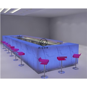 Luxury Led Restaurant Bar Counter Design