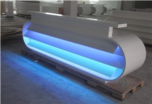 Solid Surface White Office Reception Counter