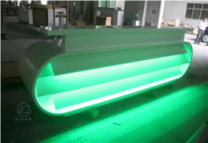 Solid Surface White Office Reception Counter