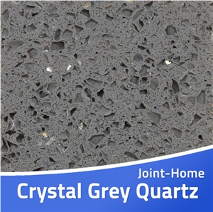 Crystal Light Dark Grey Jumbo Size Quartz Slabs