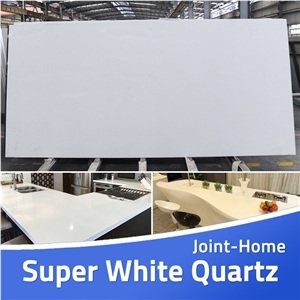 Super White Quartz Slabs Tiles / Manmade Stone