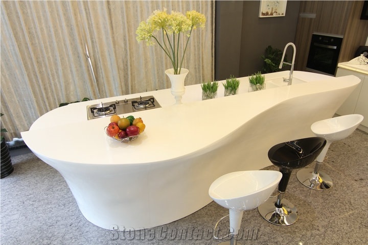 Super White Quartz Slabs Tiles / Manmade Stone