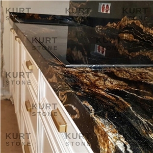 Cosmic Fusion Black Granite Kitchen Countertop Cosmic Fusion Black Granite Kitchen Countertop
