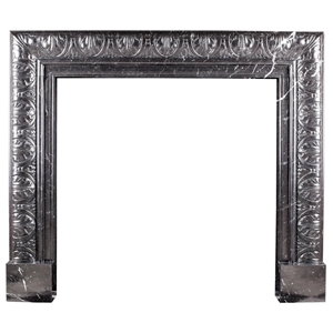 Oriental Black Marble Fireplace Surround  & Fireplace Hearth