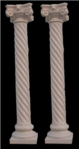 Carved Marble Corinthian Column Pillar Roman