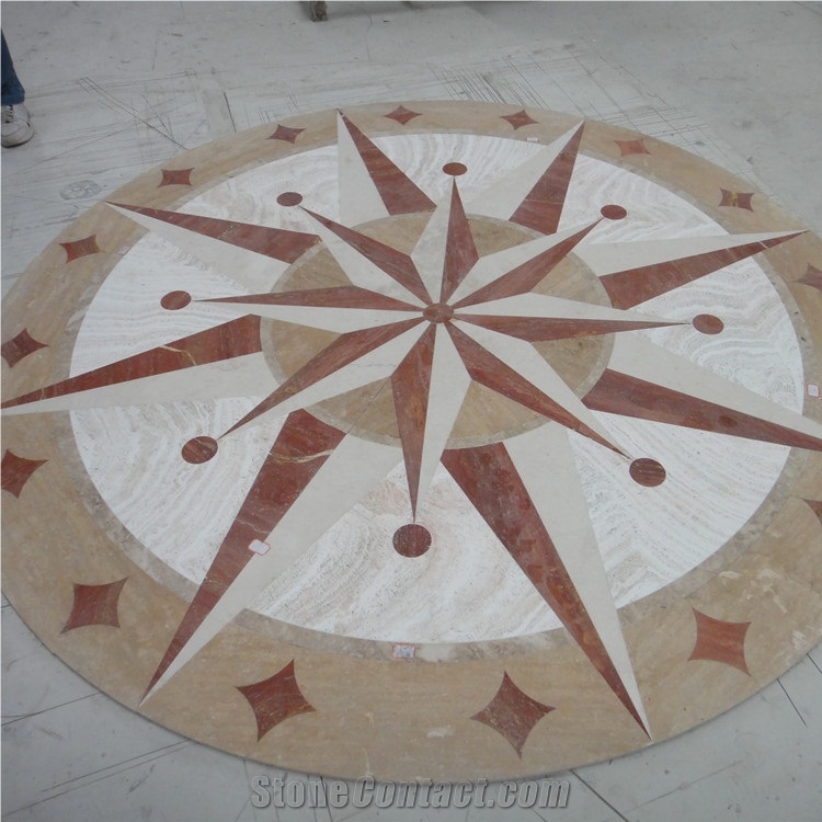 Custom Water Jet Marble Medallion Entrance