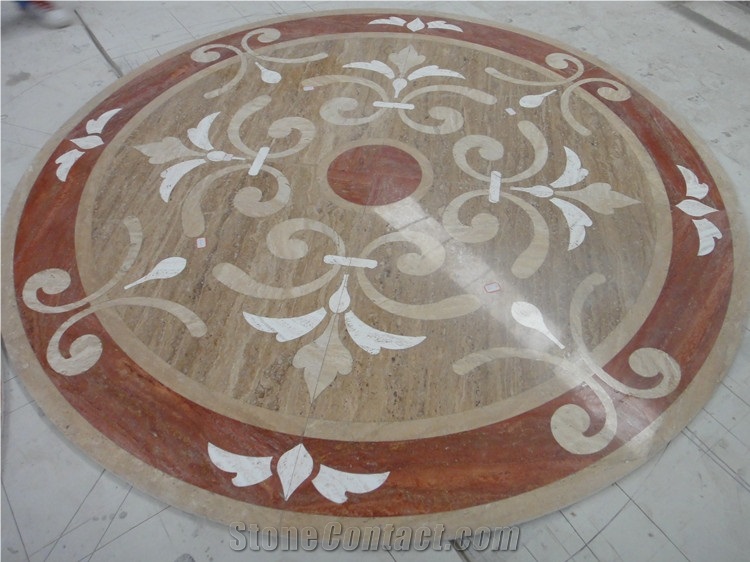 Custom Water Jet Marble Medallion Entrance